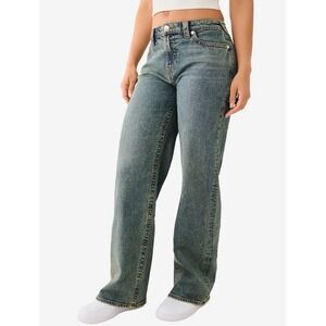 NWT | True Religion Carpenter Leila High Rise Wide Leg Jeans in Evangeline Wash